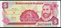 Nicaragua, P-168 (1991) 5 Centavos, GemCU